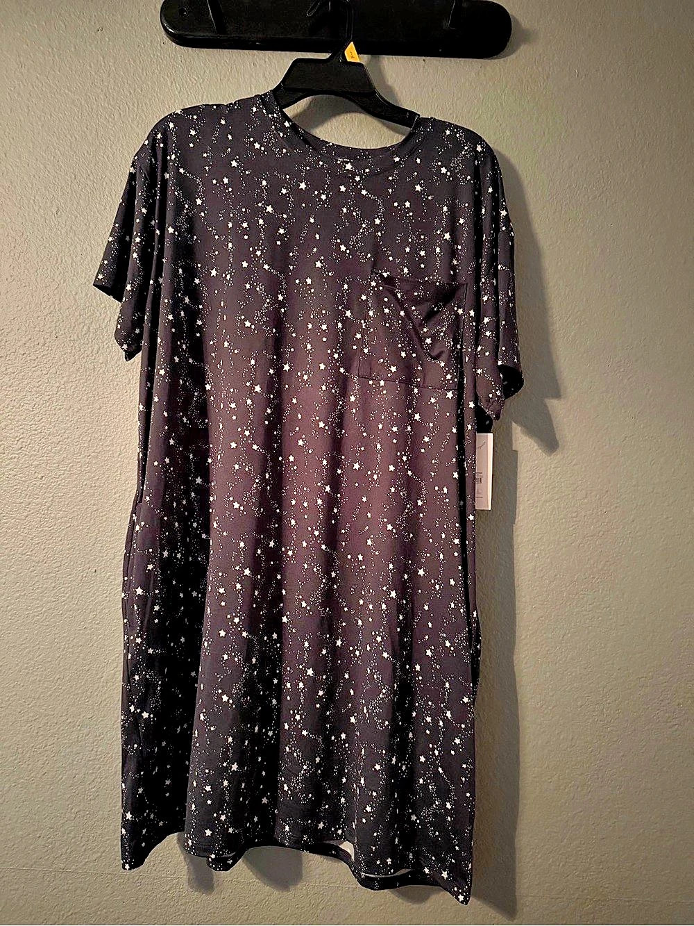 JOYSPUN Dreamy Soft Collection Short Sleeve Sleepshirt Star Print Maxi Dress